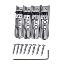 4 Pcs Electric Bass Guitar Bridge Set, 4 String Individual Bass Bridge Saddles for Easy Replacement and Custom Spacing