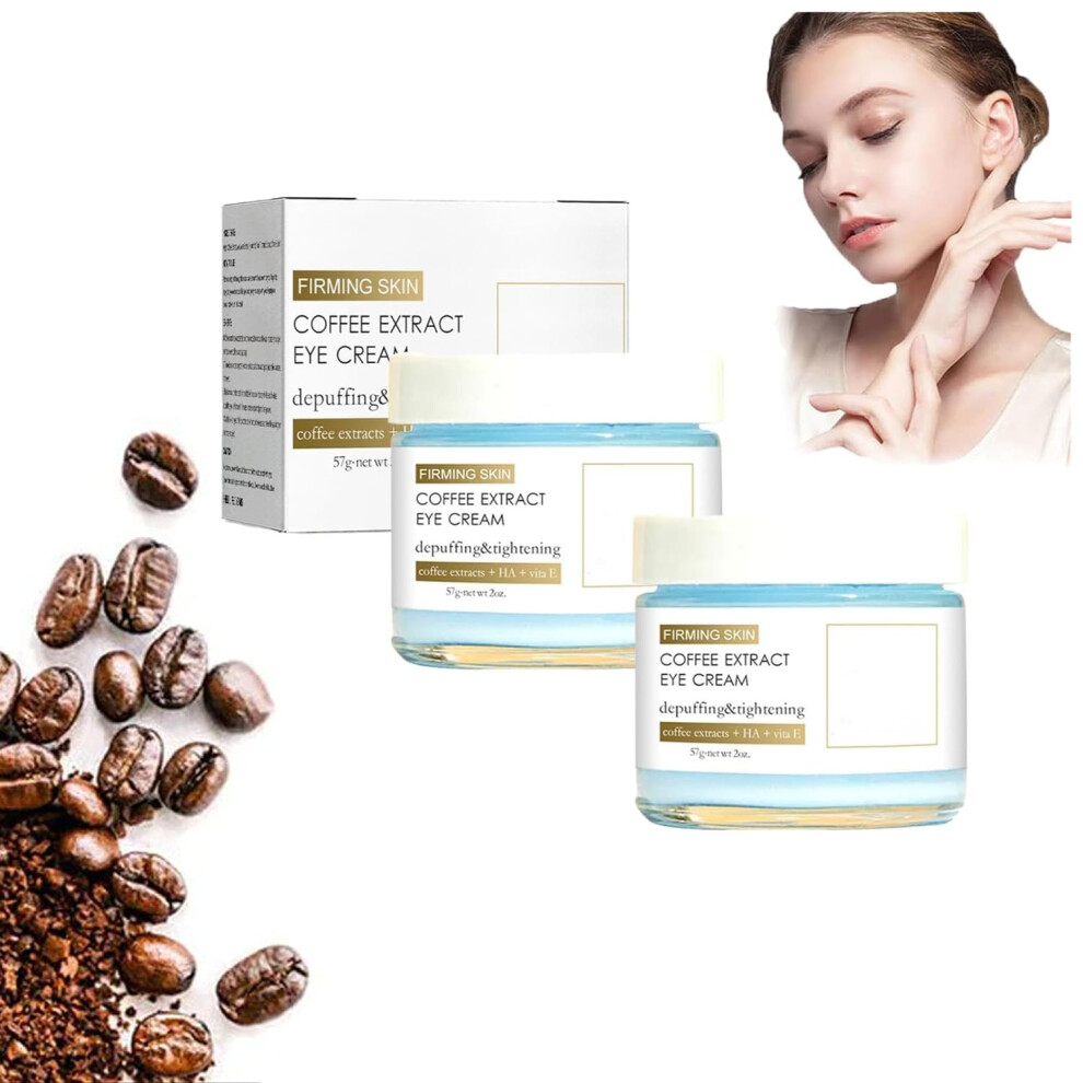 Cream/Dark Caffeine Eye 2Pcs Set For Circles And Puffiness, Hydrating AntiâAging Eye Duo For DayâNight Care