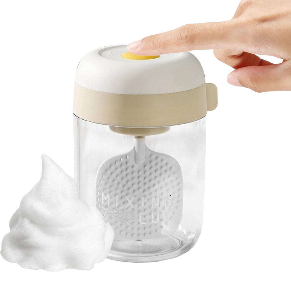 Yellow Electric Facial Cleansing Foam Maker With Speed Foam Generation, Rechargeable For Travel And Home