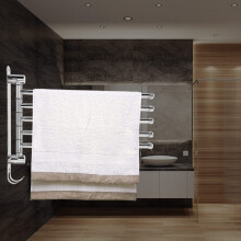 Rustproof Stainless Steel Wall Mounted Rotary Towel Rail with Hook 5 Rods