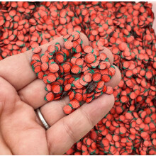 Polymer Clay Fruit Slices for Nail Art, Realistic Lychee and Raspberry Mini Decor, 15g Bag