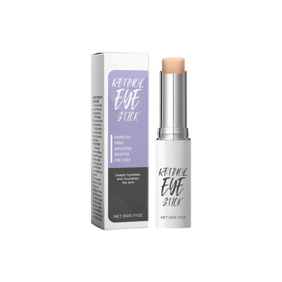 Dark Retinol Eye Stick For Circles And Wrinkles, Hydrating Eye Balm With Sodium Hyaluronate