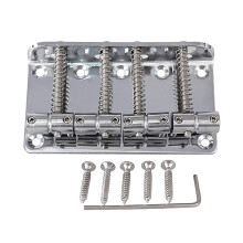 4 String Bass Bridge Adjustable Saddles Zinc Alloy Hardtail Replacement for Electric Bass Guitar