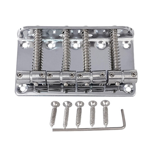 4 String Bass Bridge Replacement Adjustable Saddle Design Vintage Style Durable Metal Construction 1