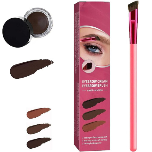 At Home Eyebrow Lamination Kit Dark Brown – 4D Laminated Brow Effect with Angled Brush