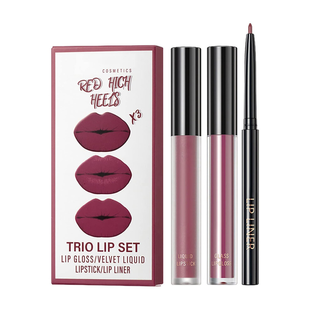 Clear Lip Gloss Set With Lip Liner, Non Sticky Moisturizing Lip Gloss Trio, Long Lasting Shine
