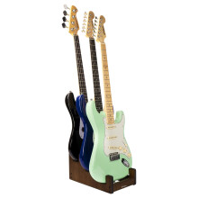 STRICH Wooden Guitar Stand for Multiple Guitars, 3-Holder, Front Display Space-Saving Floor Guitar Rack for Home, Studio, Stage, Walnut Color, L-3EW