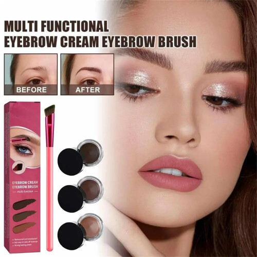 At Home Eyebrow Lamination Kit Dark Brown – 4D Laminated Brow Effect with Angled Brush 1