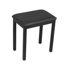 Piano Bench Fixed Height Piano Stool Black with Comfortable Padded Seat and Non‑Slip Feet