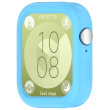 Soft Silicone Shockproof Case for Huawei Watch Fit 3, Lightweight Sky Blue Protective Cover