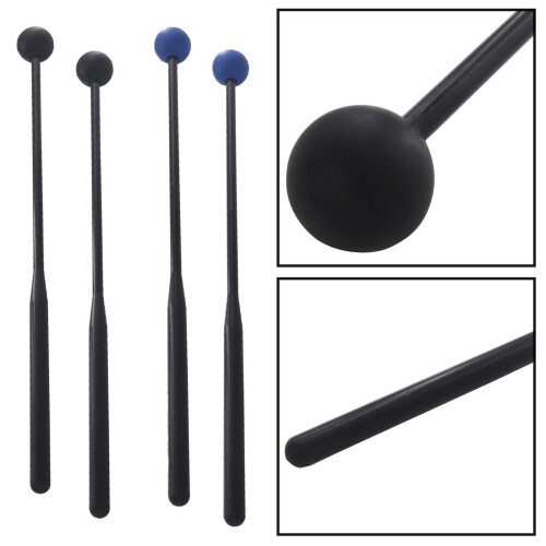 1 Pair Rubber Ball Marimba Mallets with Plastic Handle, Durable Rubber Heads, Balanced Rebound for Beginners 2