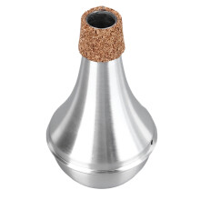 Aluminum Alloy Trumpet Practice Mute, Cork Strips Silent Mute for Quiet Practice and 80% Volume Reduction