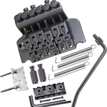 Electric Guitar Tremolo Bridge Replacement Black Zinc Alloy 6 String Double Roll Tailpiece with Enhanced Tuning Stability