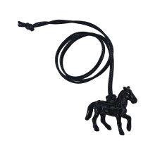 Fashionable Accessory Horse Charm Necklace Bright Acrylic-Black
