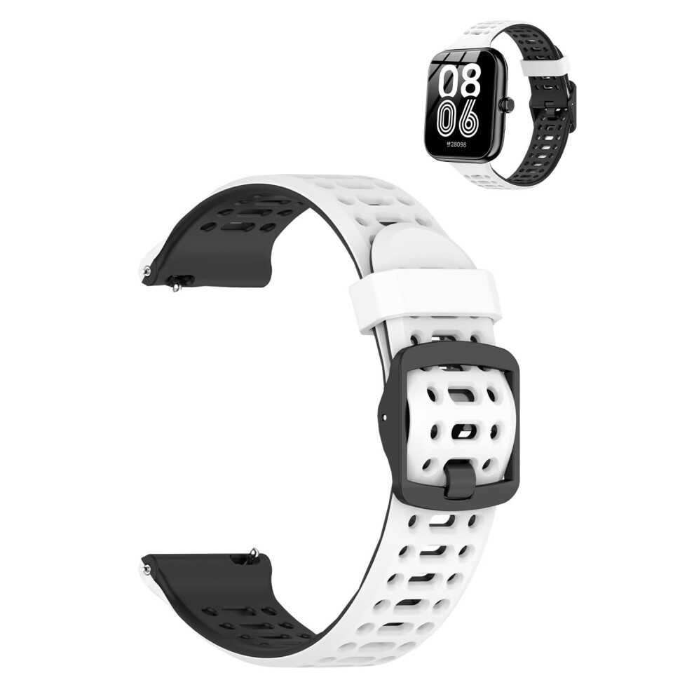 Smartwatch Band For Booomic Idw25 1.83 Inch, Sport Quickrelease Breathable Silicone Strap, Adjustable Lightweight Replacement Wristband, Black White White,Black 9351714399227