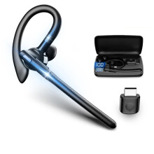 Bluetooth 5.4 Headset Dual‑Mic Noise Cancelling Wireless Earpiece with Mute for Driving Calls