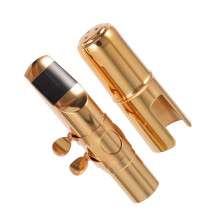 Metal Saxophone Mouthpiece Kit with Ligature and Cap, Durable Brass Construction for Alto Tenor