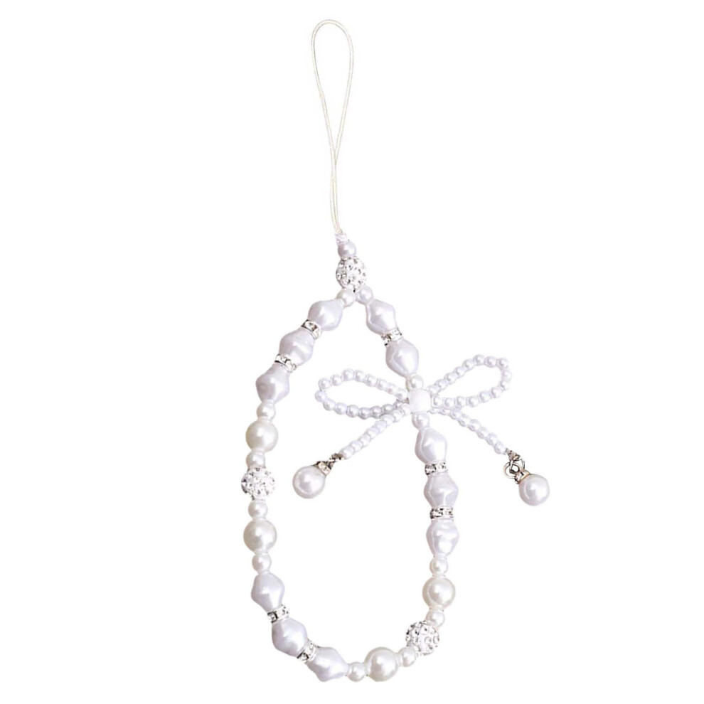 Butterfly Pearl Beaded Phone Charm Strap Â Cute Aesthetic Wrist Lanyard Bracelet For Secure Carry 9351714399395