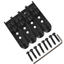 4pcs Individual Bass Bridge Set for Electric Bass, Adjustable Zinc Alloy Modular Design, Black