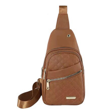 Waterproof Quilted Fanny Pack Crossbody Sling Bag for Women, Large Capacity Brown Waist Bag with Adjustable Strap