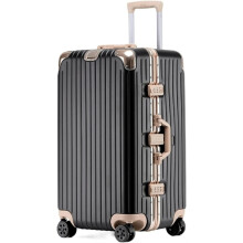 24 Inch Hard Shell Luggage with Aluminum Frame, Scratch‑Resistant Finish and Smooth Spinner Wheels (Silver)