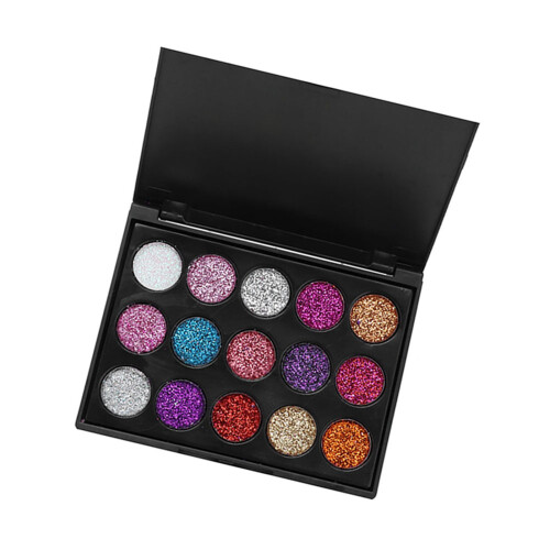 15-Color Waterproof Glitter Eyeshadow Palette 1
