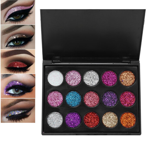 15-Color Waterproof Glitter Eyeshadow Palette 2