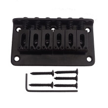 Black 6 String Bridge Replacement for Telecaster with Dual Stringing Options and Precise Saddle Adjustment