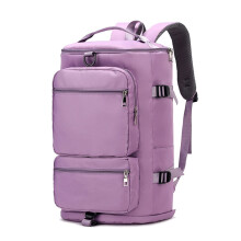 3 in 1 Gym Duffle Bag with Shoe Compartment, Waterproof Foldable Travel Backpack for Men and Women Purple
