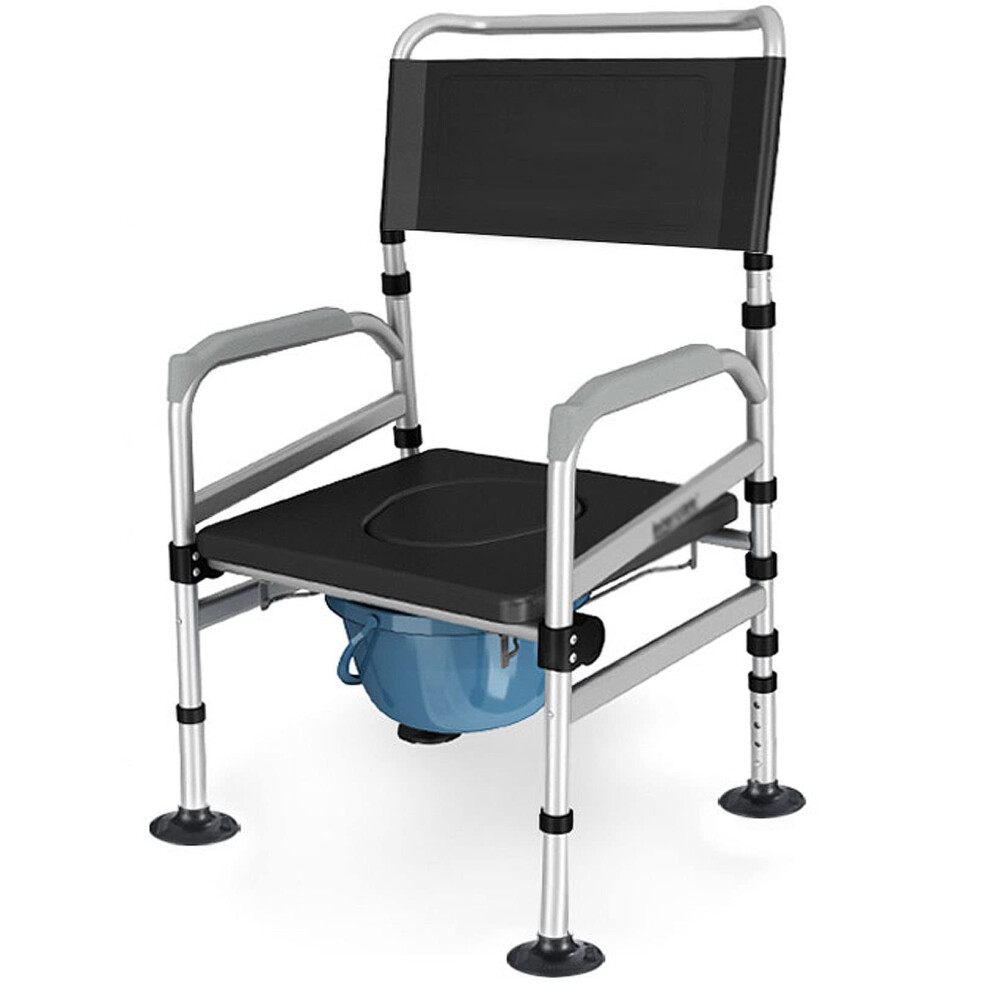 3in1 Raised Toilet Seat with Handles, Height Adjustable Bedside Commode Chair for Seniors and Disabled, Waterproof Padded Seat, Color #3