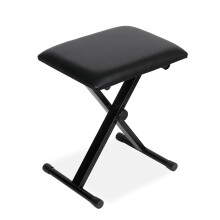 Adjustable Piano Bench with Padded Seat, XStyle Foldable Keyboard Stool, Durable Iron Frame, Black