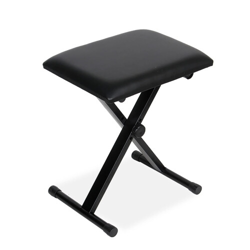 Adjustable Piano Bench with Padded Seat, XStyle Foldable Keyboard Stool, Durable Iron Frame, Black
