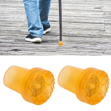 2Pcs 3/4 Inch Rubber Cane Tips Heavy Duty Walking Stick Tips with Bright Orange Visibility and Thickened Base