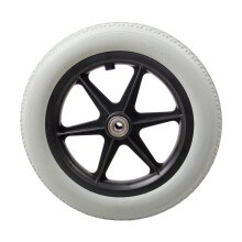 12 Inch Solid Non‑Slip Wheelchair Rear Wheel Replacement, Lightweight Gray Spare Wheel for Daily Use