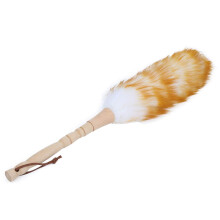 Pure Wool Duster 19.7in Anti Static Dust Cleaning Brush with Wooden Handle for Furniture and Ceiling Fan