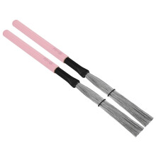 2Pcs Jazz Drum Brushes with Carbon Steel Wires and Ergonomic Maple Grip for Smooth Low Volume Play