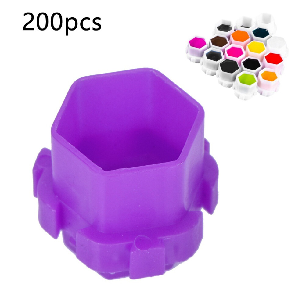 Purple 200Pcs Honeycomb Pigment Cups For Tattoo & Microblading Ink Holders