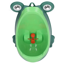 Boys Potty Training Urinal with Cute Animal Design and Spinning Target, Wall Mounted Toddler Toilet (Green)
