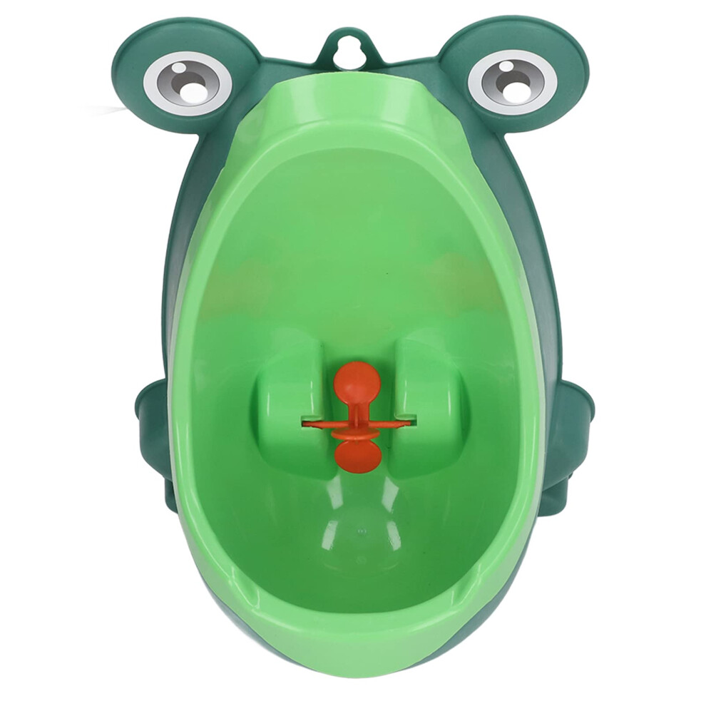 Boys Potty Training Urinal With Cute Animal Design And Spinning Target, Wall Mounted Toddler Toilet (Green) Green