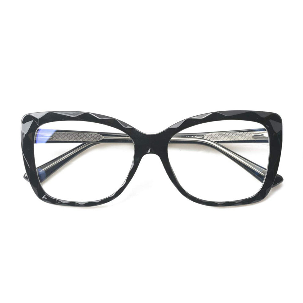Blue/Light/Black Women Large Frame Blocking Glasses, Tr90 Weight Computer Eyewear
