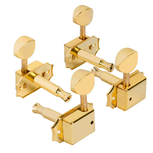 Gold 4 String Ukulele Tuning Pegs Set 2R2L Balanced Layout Stable Tuning Performance Easy Installation