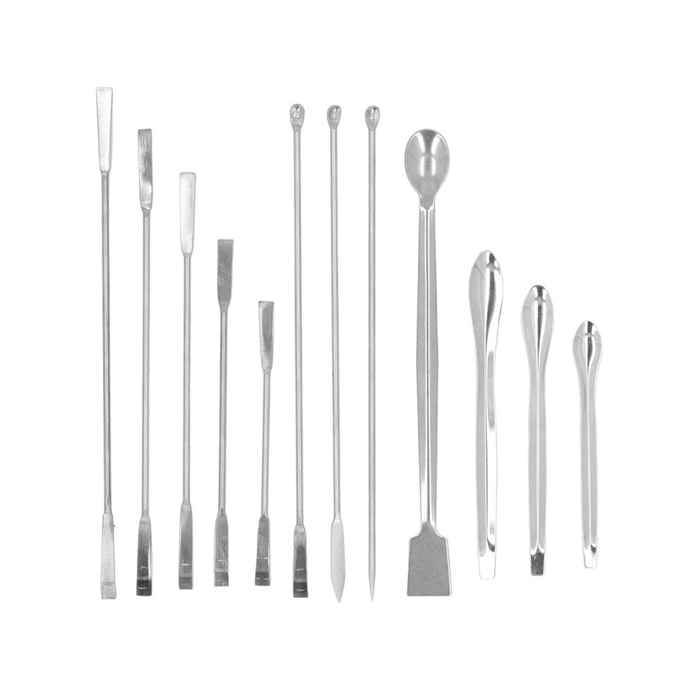Laboratory Spatula Stainless Steel Reagent Scoop Spoon Tool Set Kit 12Pcs Double-Ended Lab Spoon Spatulas 4713941183799