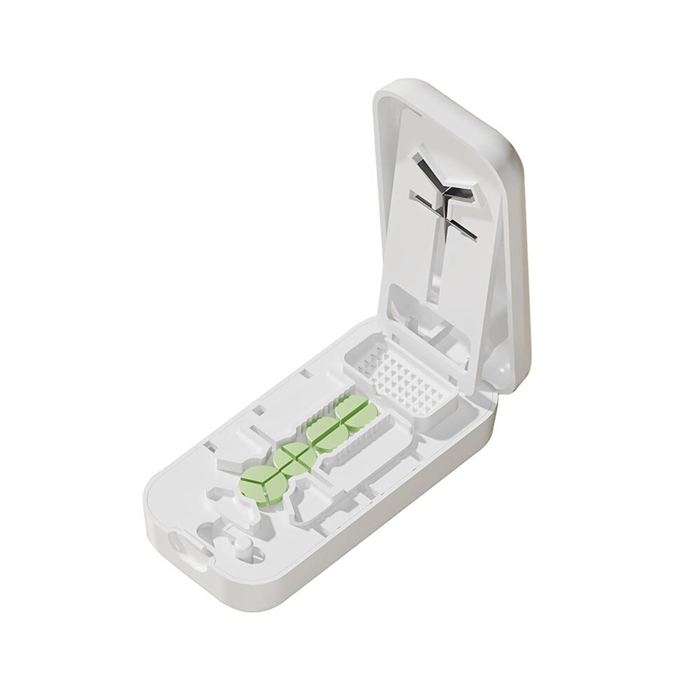 Pill Cutter with Storage Box Portable 2 in 1  Tablet Dustproof Divider Organizer Crusher for Medicine Pills