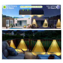 Paquete de 4 Luces Solares para Cercas, Luces de Pared LED Solares Impermeables para Exteriores, Ideales para Terrazas, Escalones, Patios y Cercas de
