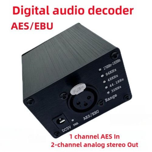 AES/EBU Digital-Till-Analog Stereoljuddekoder Stöder Samplingsfrekvenser på 32-192K och Automatisk LED-Frekvensomvandling 1