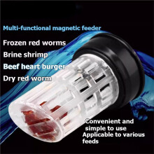 Magnetic Feeder for Fish Tanks, Red Bloodworm Spot Feeding Tube, Dried Bloodworms, Automatic Feeding, Aquarium Supplies.