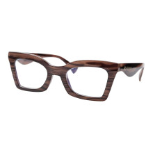 Blue Light Blocking Cat Eye Reading Glasses +2.25 for Women, Butterfly Design with Lightweight Wood Frame