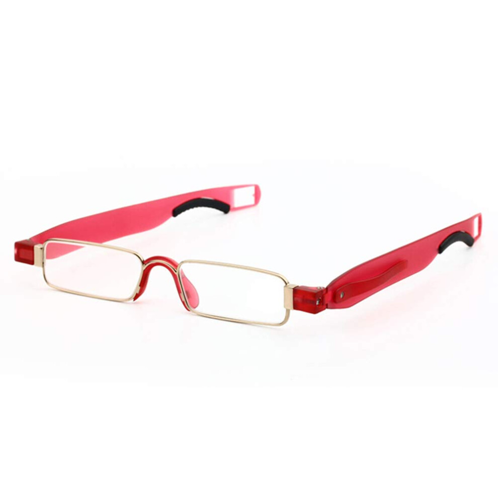 Red Reading Glasses +3.00 For Men And Women, Frame Magnifying Eyeglasses With Crystal Lens