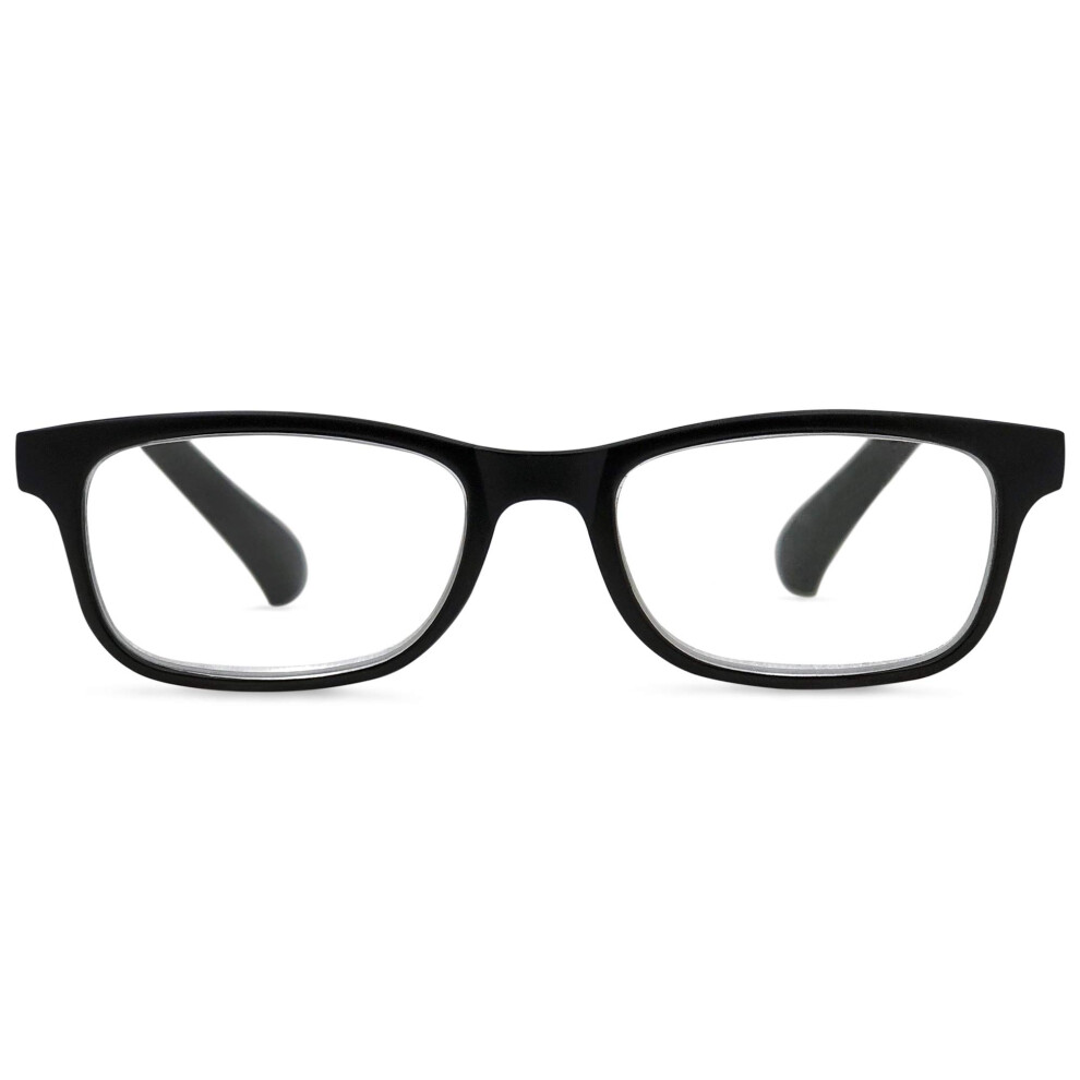 Black 6.5X Magnification Reading Glasses For Men And Women Rectangle Frame Cheaters For Close Up Work