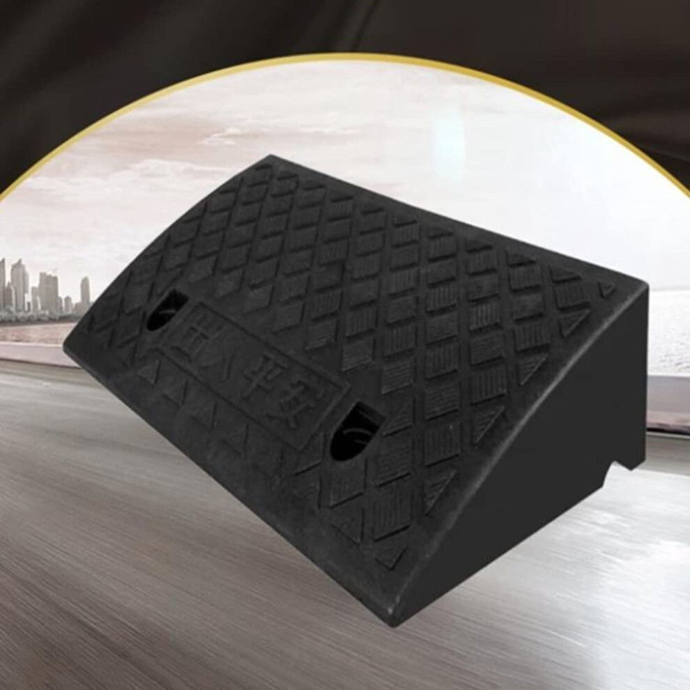 Black Wheelchair Threshold Ramp Rubber Nonslip Heavy Duty Curb Ramp For Doorways And Home Entry